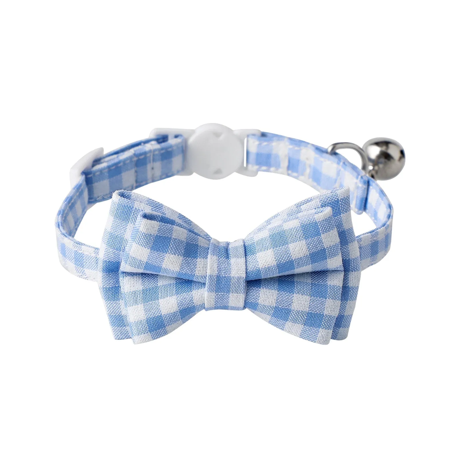 Aiitle Cute Plaid Bow Tie Pink Cat Collar