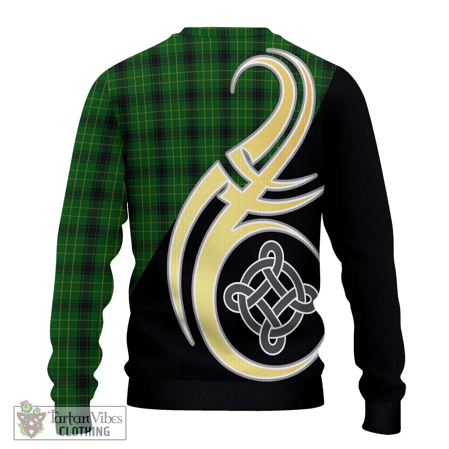 Arthur Highland Tartan Ugly Sweater with Family Crest and Celtic Symbol Style