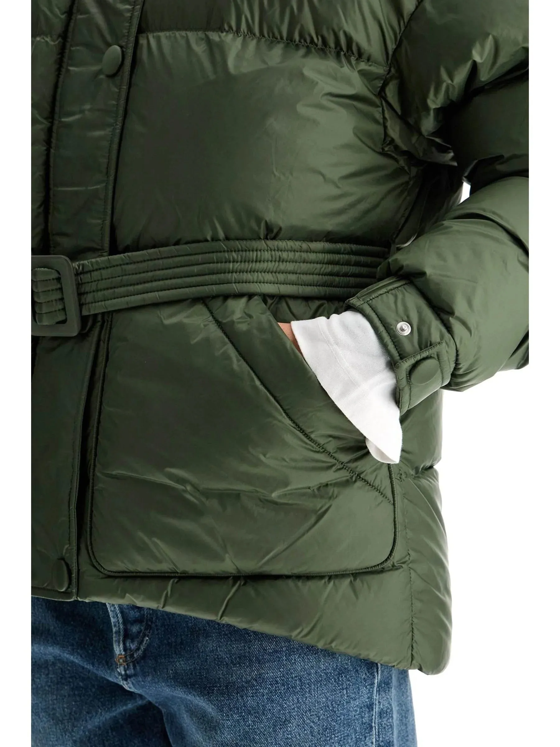 Belted Quilted Down Coat
