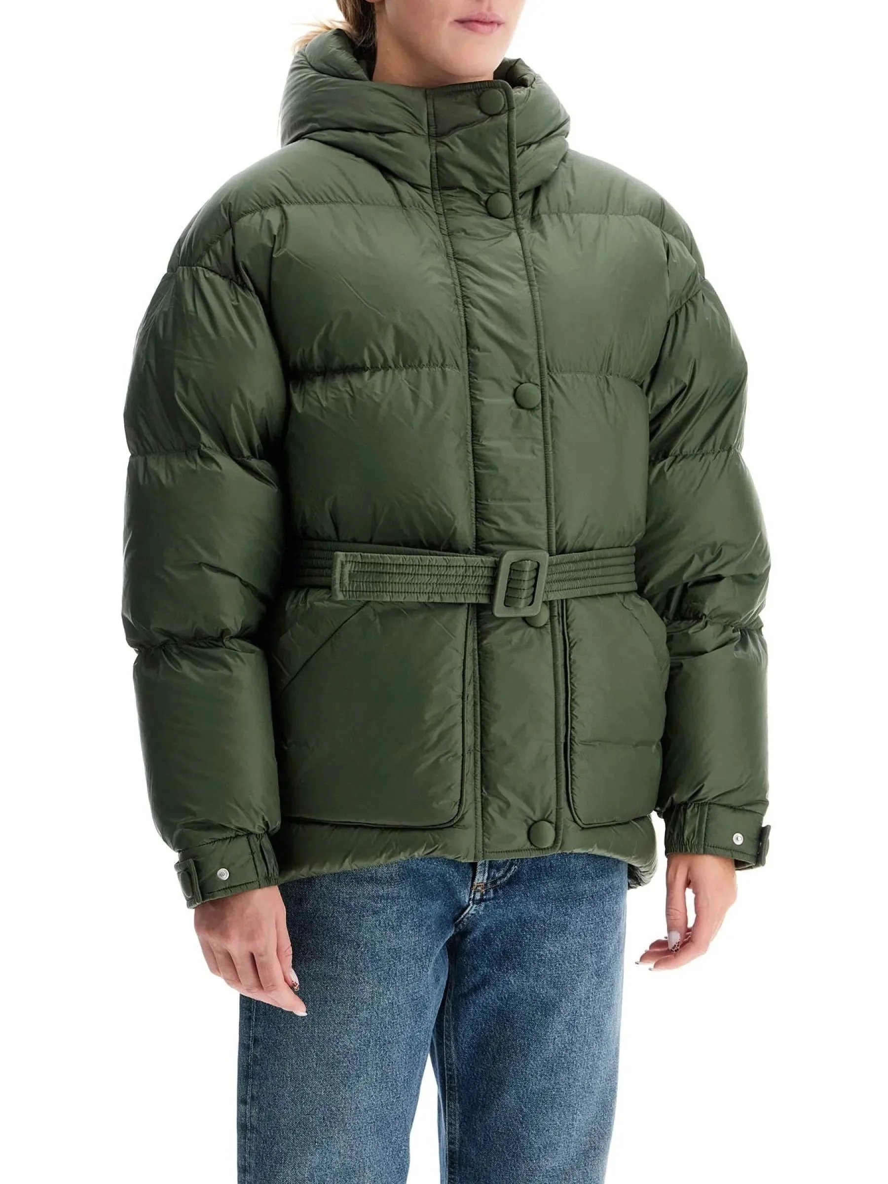 Belted Quilted Down Coat