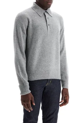 cashmere polo-style pullover