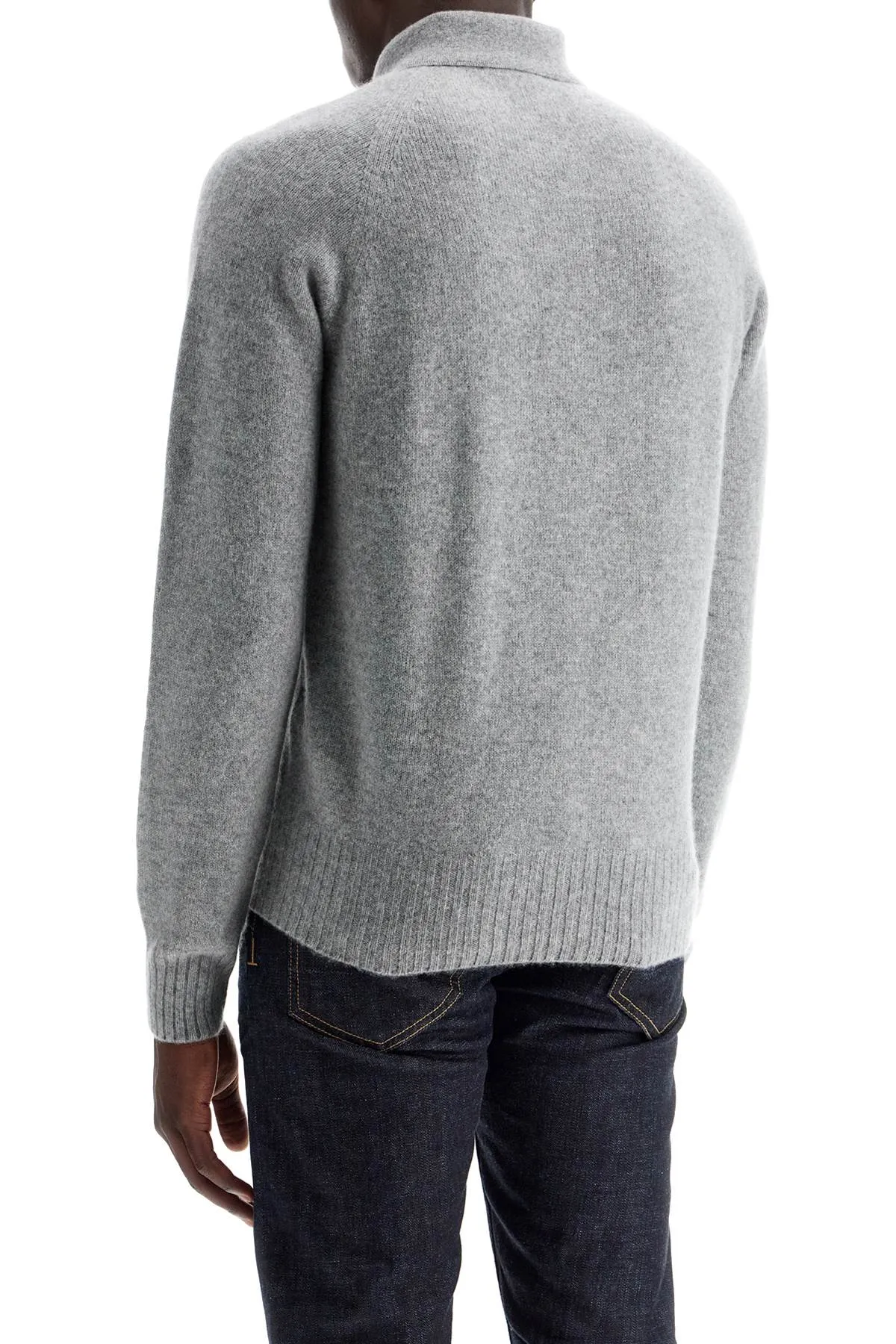 cashmere polo-style pullover