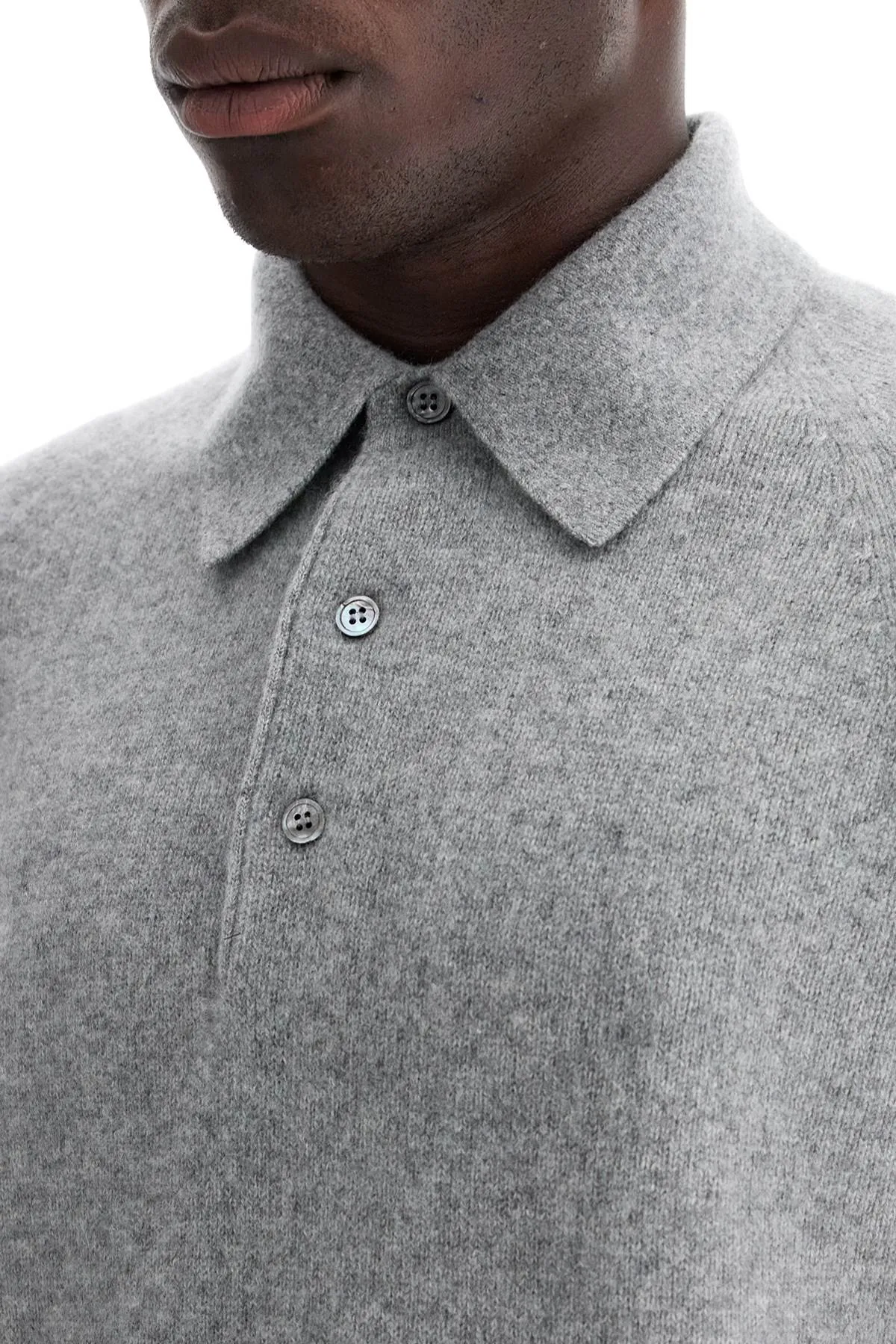 cashmere polo-style pullover