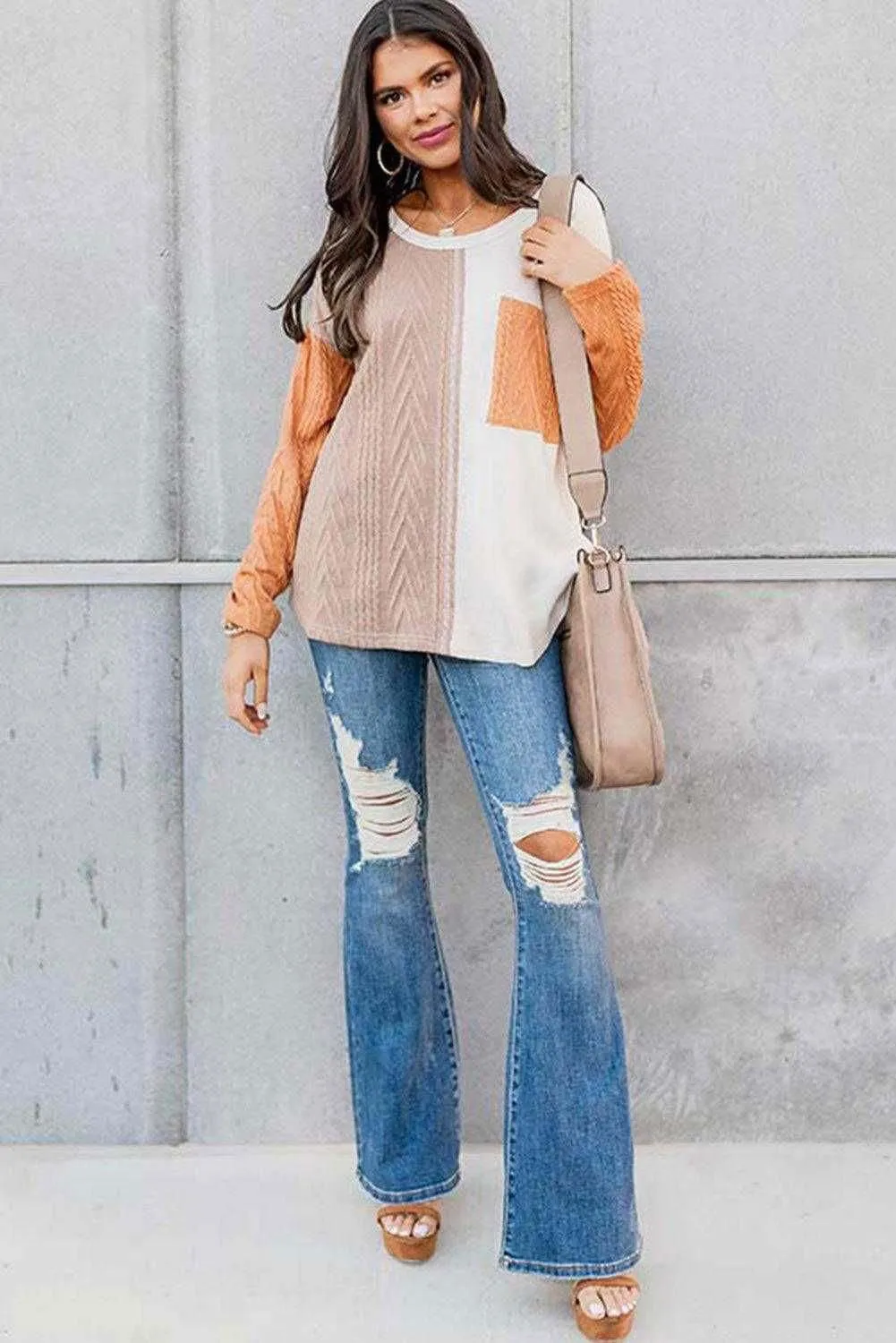 Color Block Sweater - Stylish & Versatile Top for All Seasons
