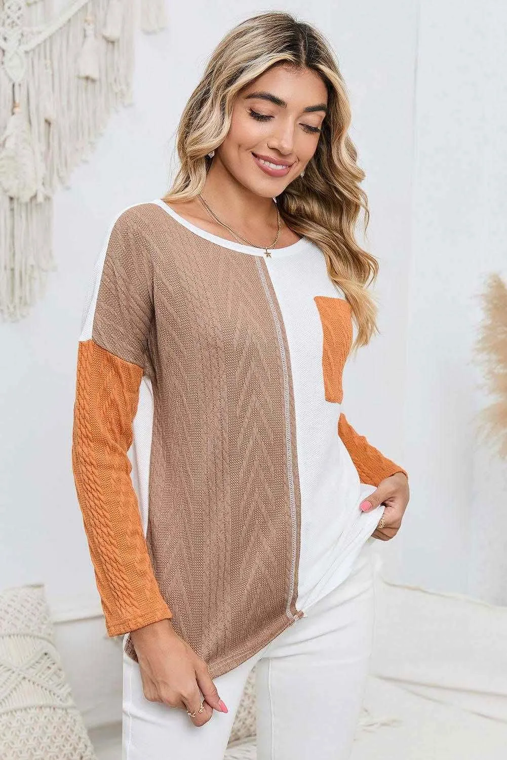 Color Block Sweater - Stylish & Versatile Top for All Seasons