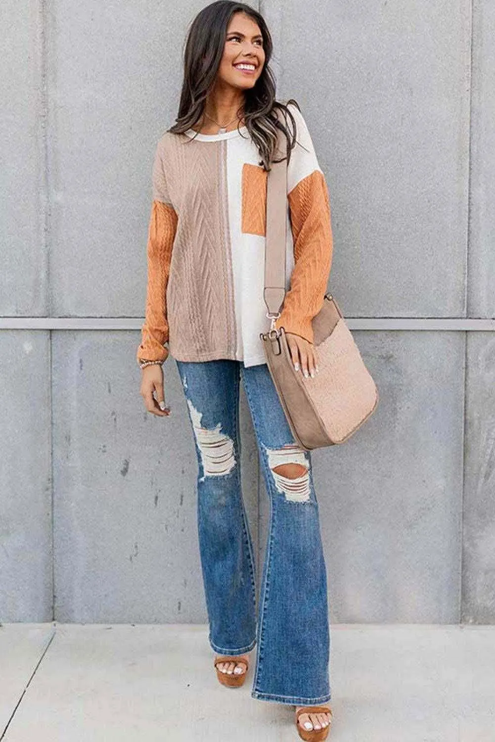 Color Block Sweater - Stylish & Versatile Top for All Seasons
