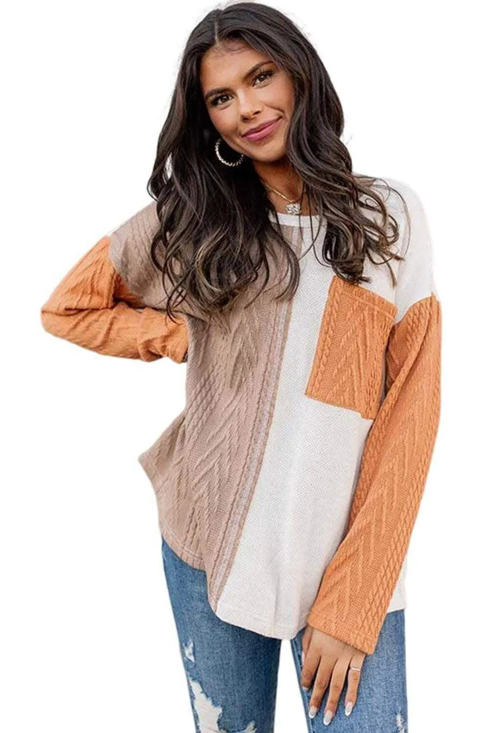 Color Block Sweater - Stylish & Versatile Top for All Seasons