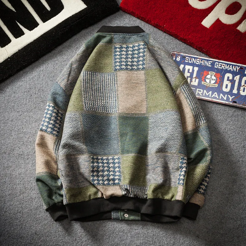 Contras Color Patchwork Style Men Baseball Jacket