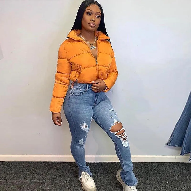 Fashionable Short Winter Warm Long-sleeved Jacket