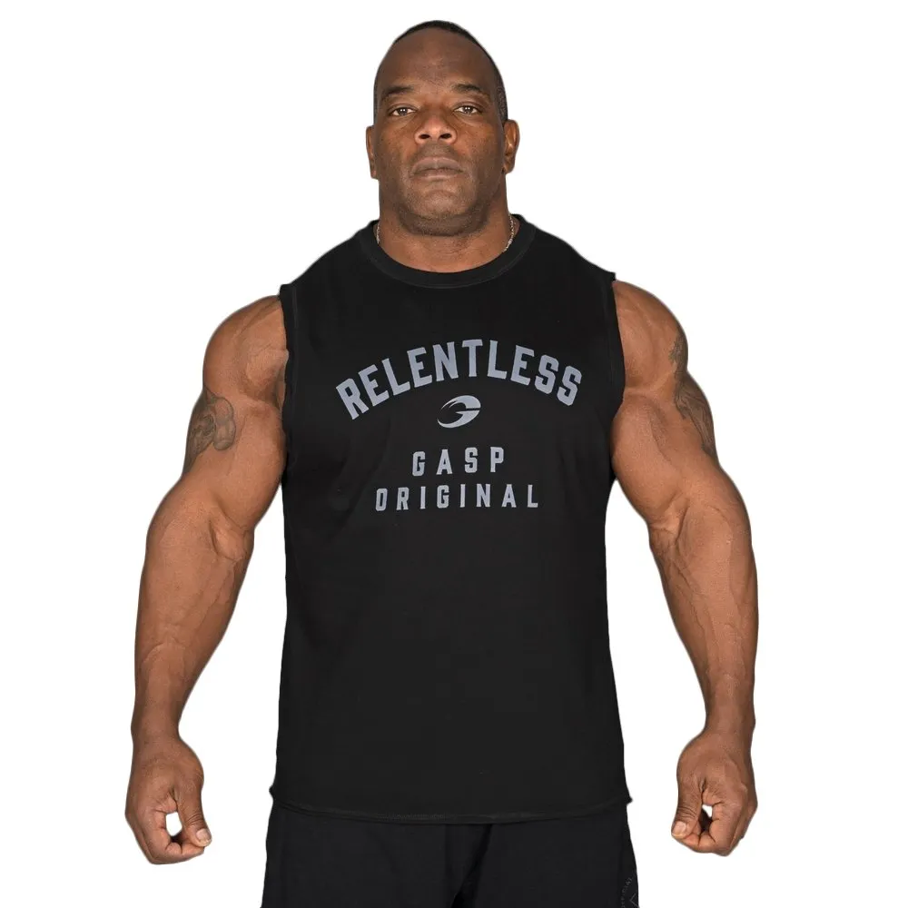 GASP Vintage Tank - Black-Grey