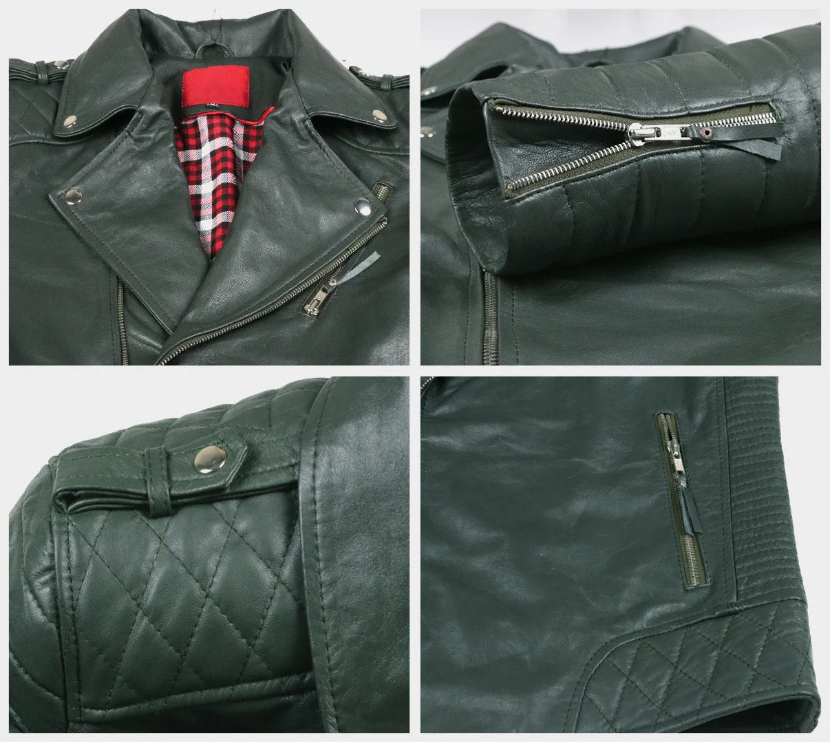 Leather Jackets Hub Mens Genuine Lambskin Leather Jacket (Black, Double Rider Jacket) - 1501474