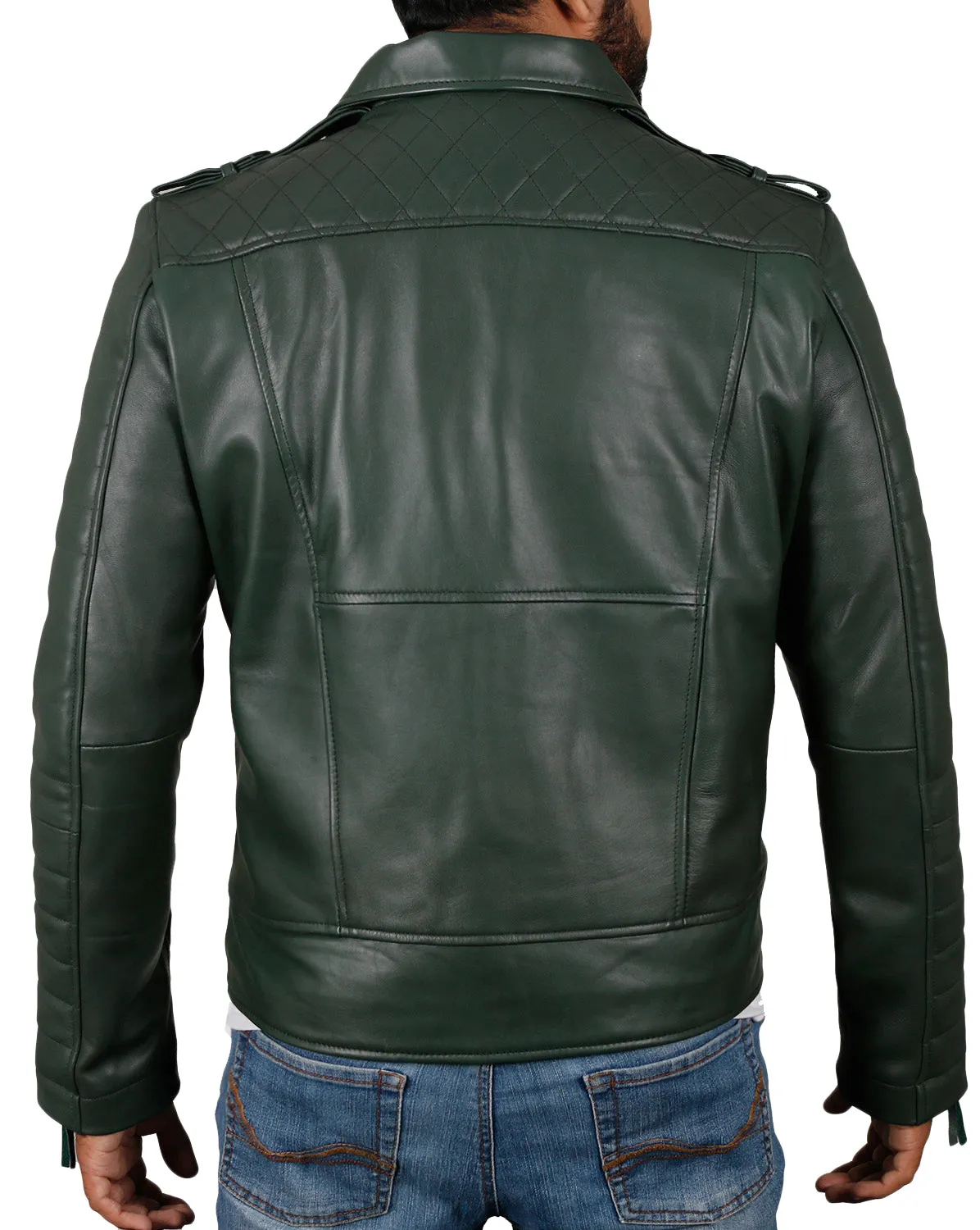 Leather Jackets Hub Mens Genuine Lambskin Leather Jacket (Black, Double Rider Jacket) - 1501474