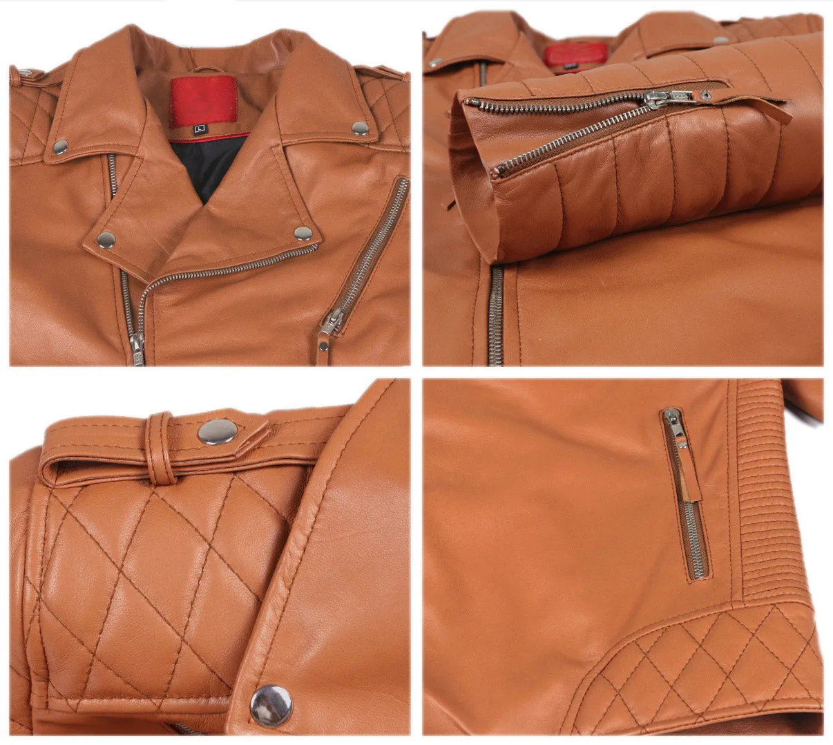 Leather Jackets Hub Mens Genuine Lambskin Leather Jacket (Black, Double Rider Jacket) - 1501474
