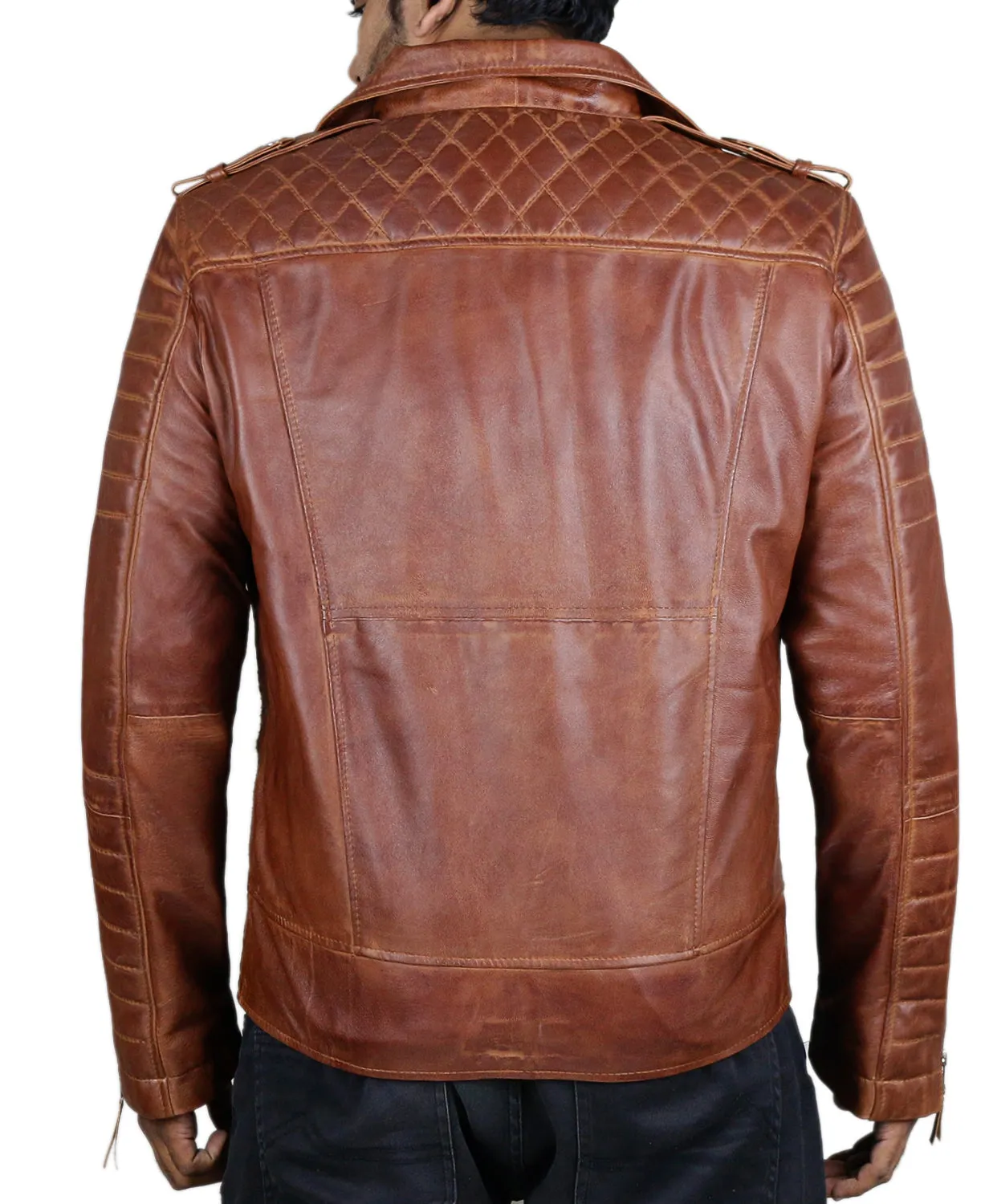 Leather Jackets Hub Mens Genuine Lambskin Leather Jacket (Black, Double Rider Jacket) - 1501474
