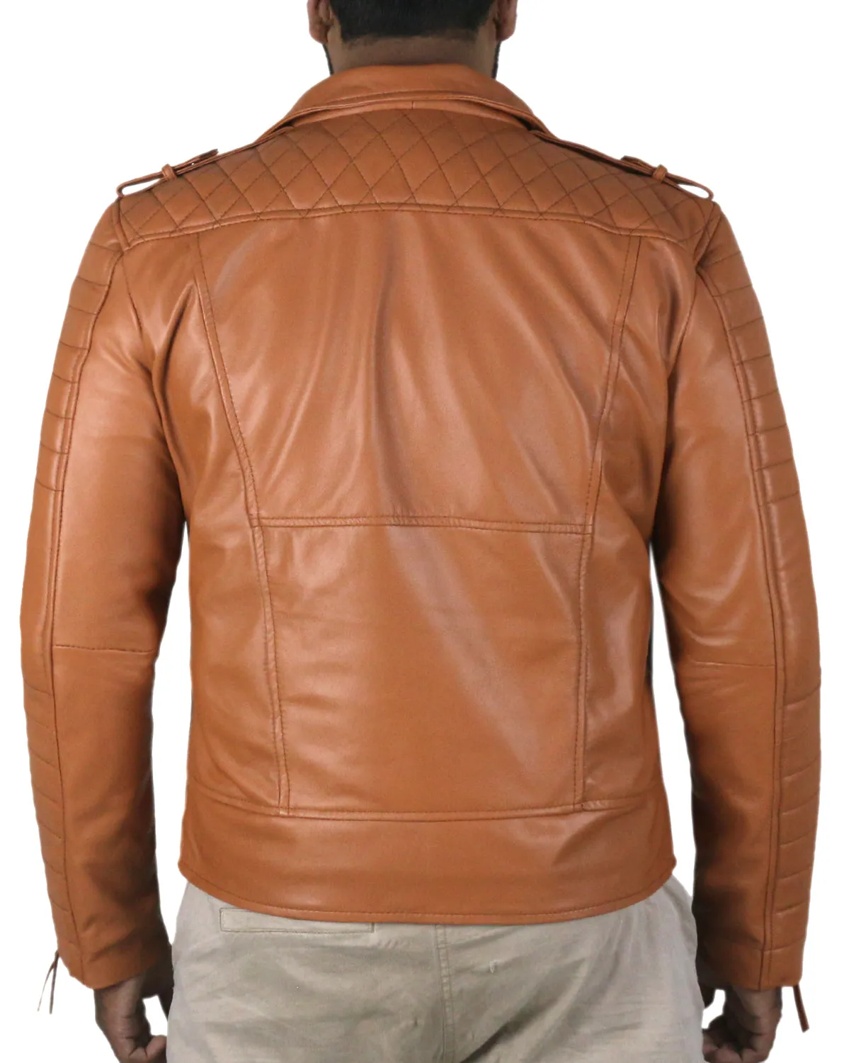Leather Jackets Hub Mens Genuine Lambskin Leather Jacket (Black, Double Rider Jacket) - 1501474
