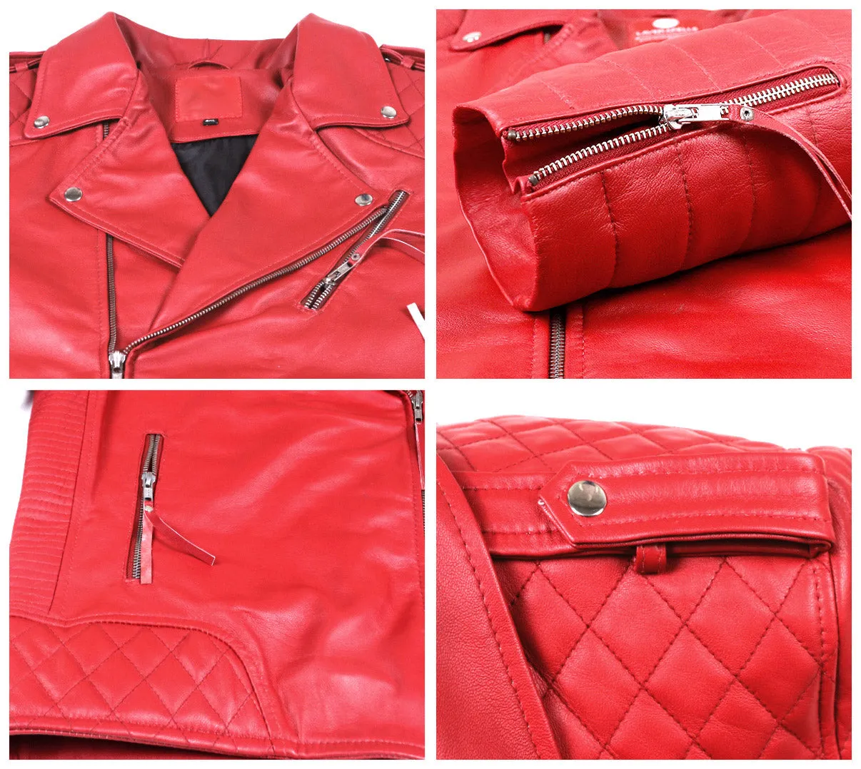 Leather Jackets Hub Mens Genuine Lambskin Leather Jacket (Black, Double Rider Jacket) - 1501474