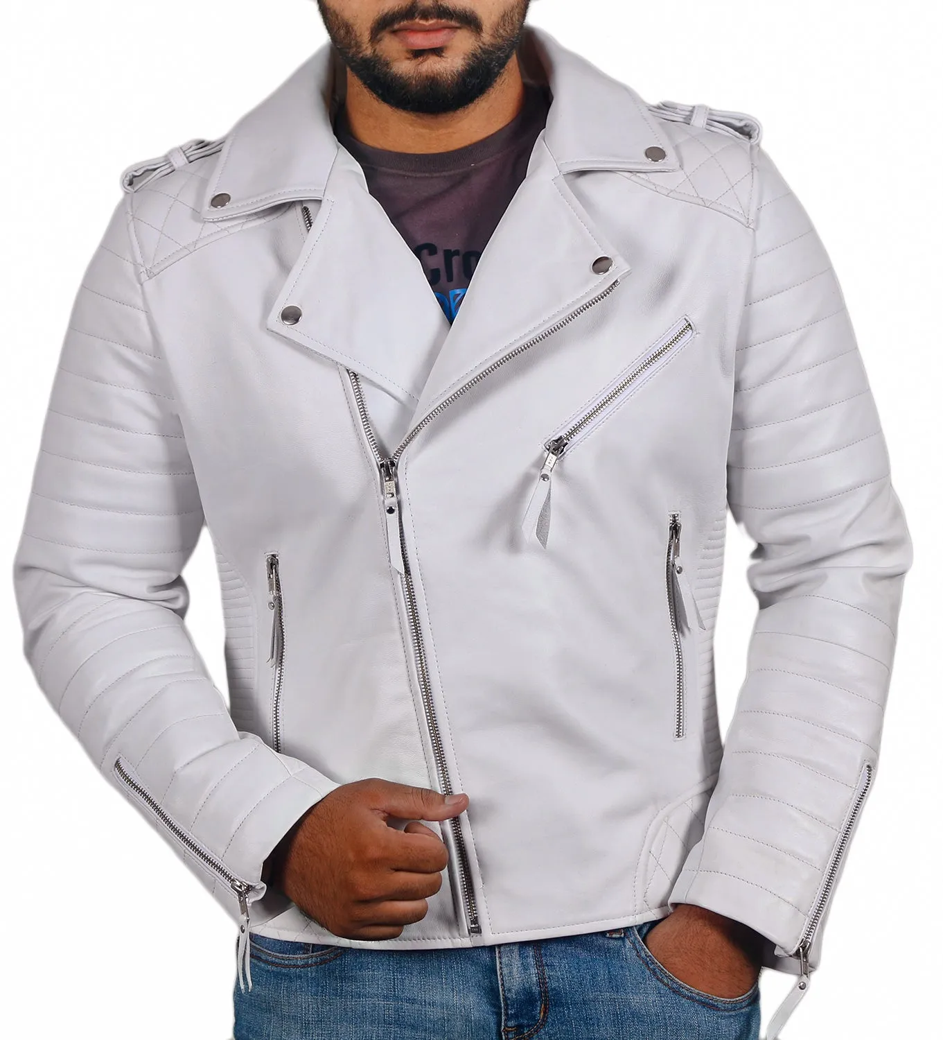 Leather Jackets Hub Mens Genuine Lambskin Leather Jacket (Black, Double Rider Jacket) - 1501474