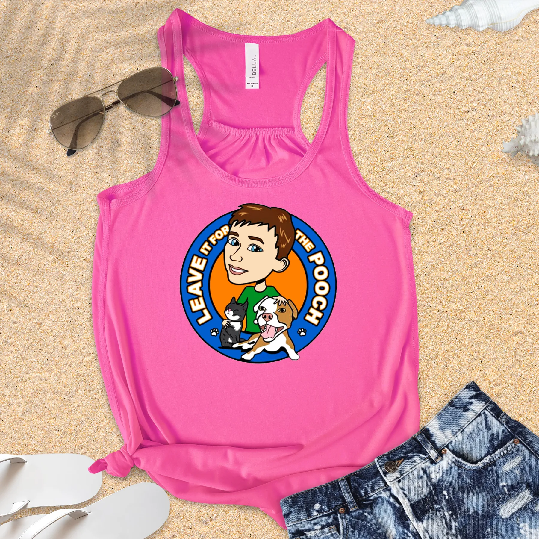 Leave It For The Pooch Flowy Racerback Tank