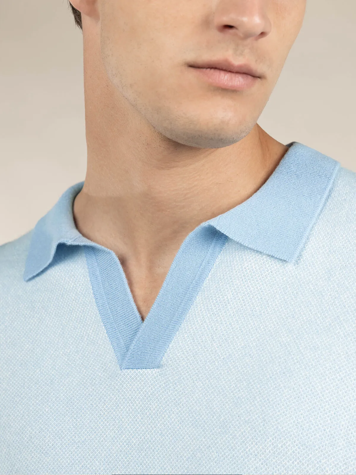 Light Blue Jacquard Polo