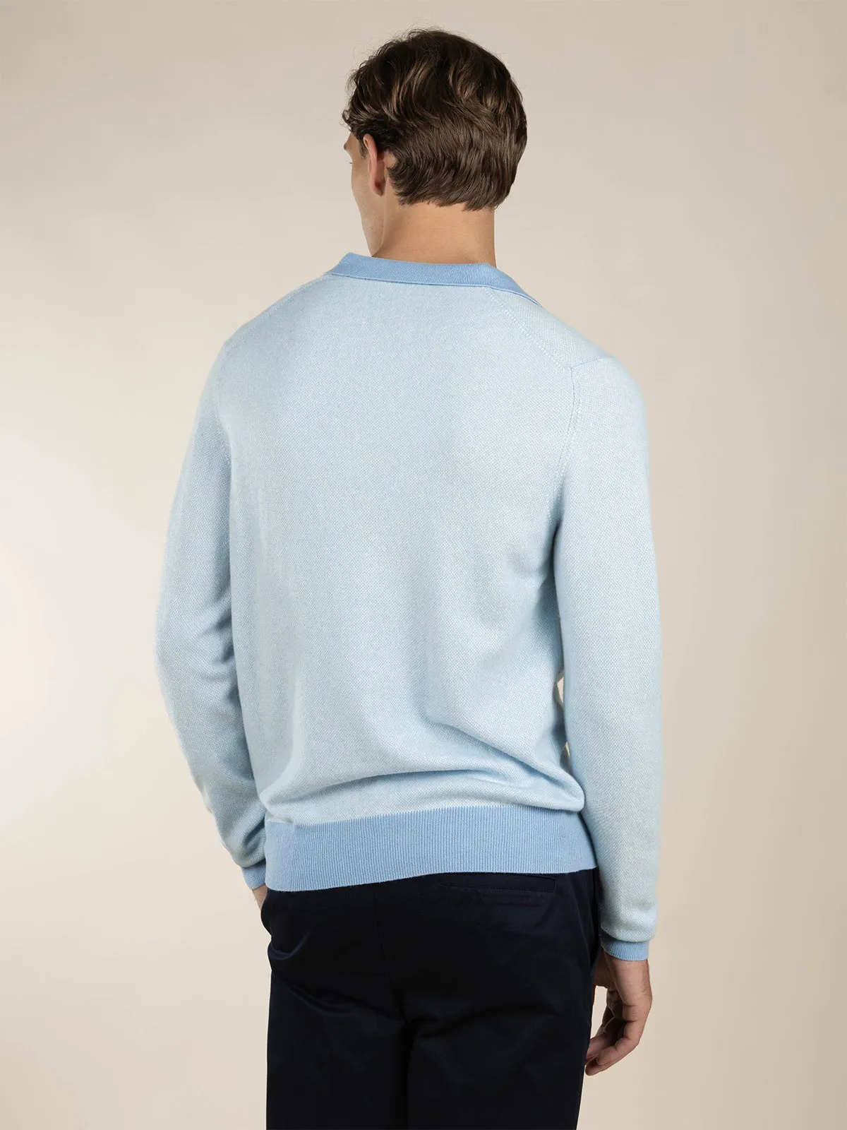 Light Blue Jacquard Polo