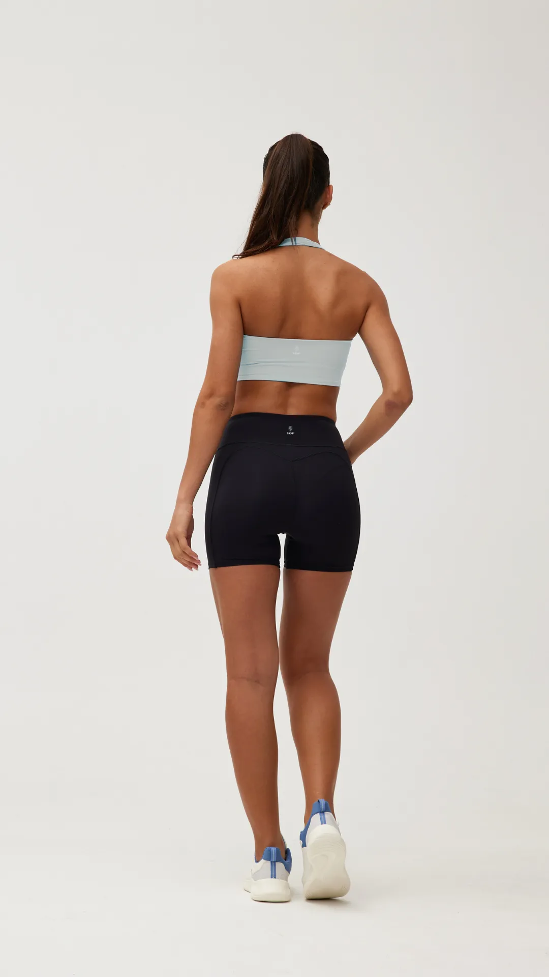 Light Sky Blue Halter Neck Sports Bra
