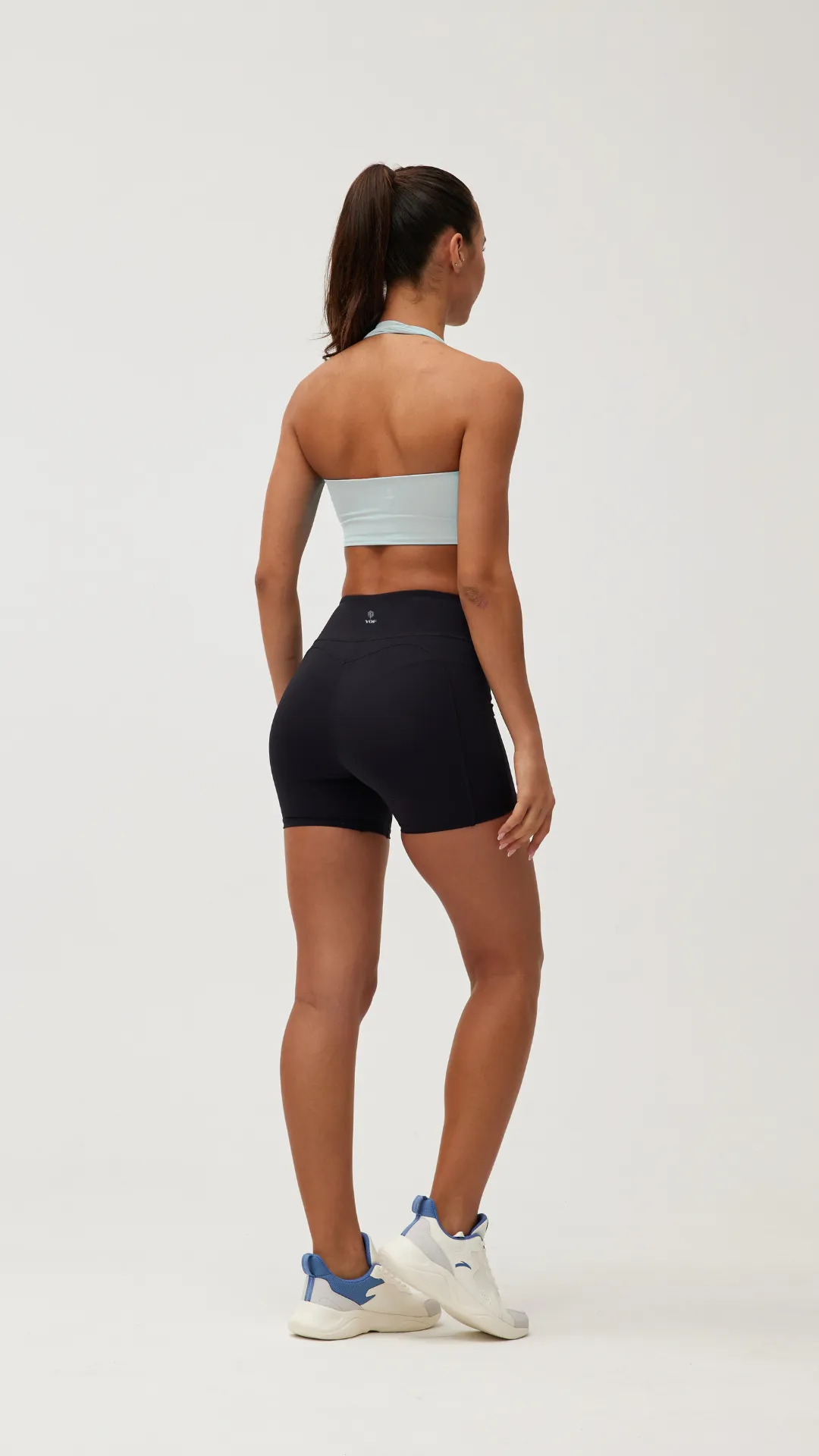 Light Sky Blue Halter Neck Sports Bra
