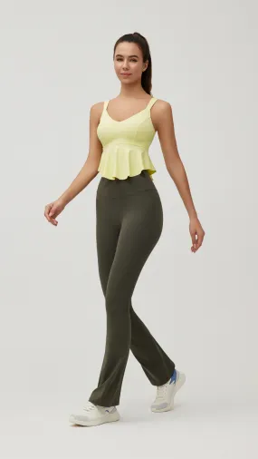 Light Yellow Halter Neck Sports Bra
