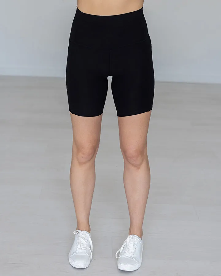 Live-in Pocket Biker Shorts in Black by Grace and Lace