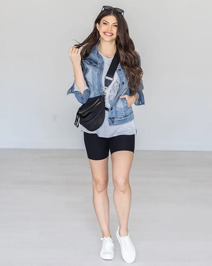 Live-in Pocket Biker Shorts in Black by Grace and Lace
