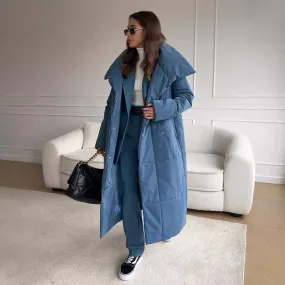 Loose Leisure Warm Long Stand-up Collar Cotton Coat