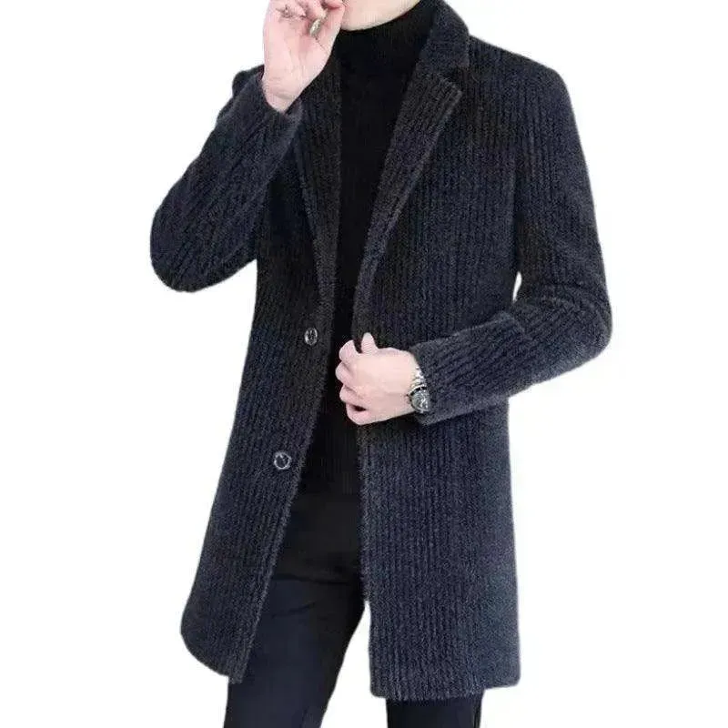 Men's  Elegant Duster Mid-length Slim-fit Woolen Coat