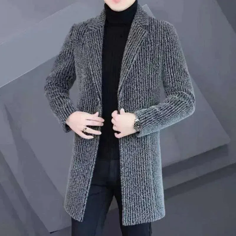 Men's  Elegant Duster Mid-length Slim-fit Woolen Coat