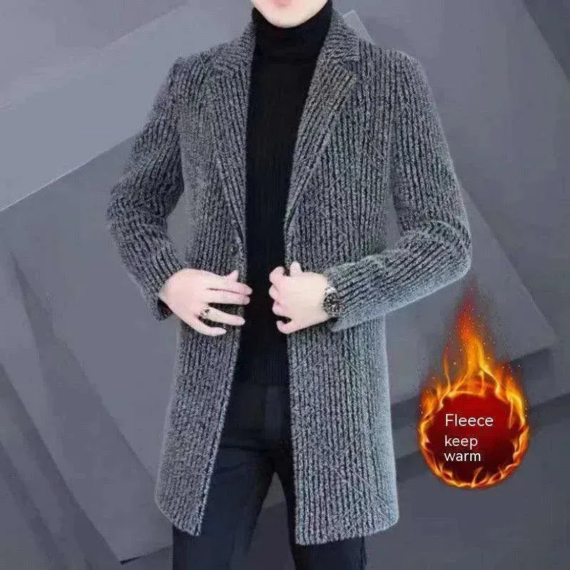 Men's  Elegant Duster Mid-length Slim-fit Woolen Coat