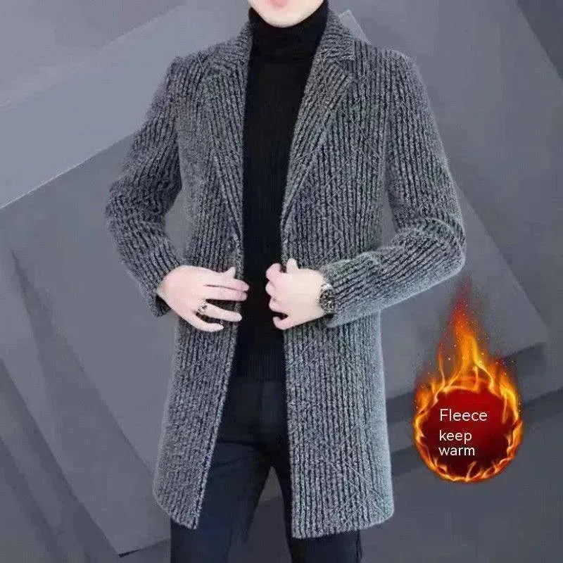 Men's  Elegant Duster Mid-length Slim-fit Woolen Coat