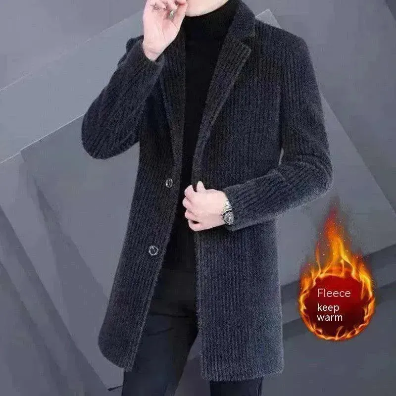 Men's  Elegant Duster Mid-length Slim-fit Woolen Coat