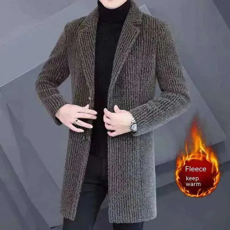 Men's  Elegant Duster Mid-length Slim-fit Woolen Coat