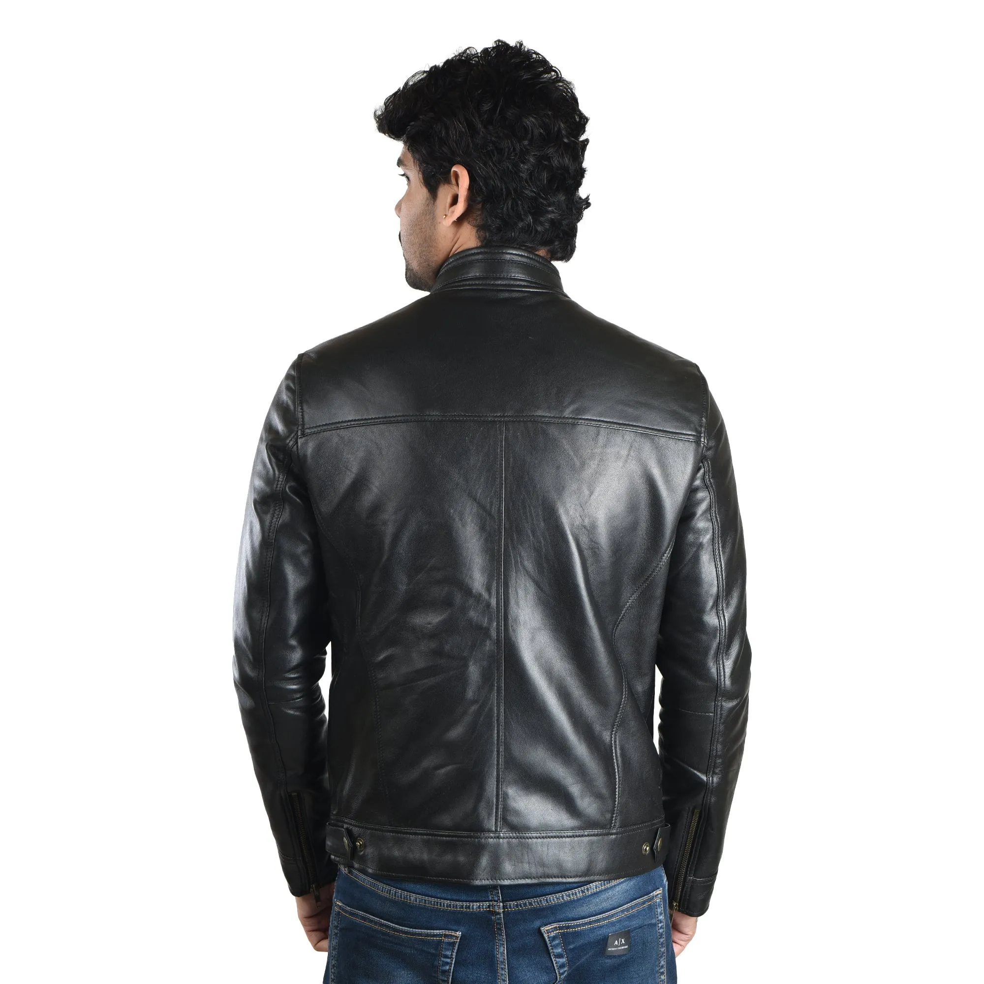MENS LEATHER JACKET 41012 (BLACK)
