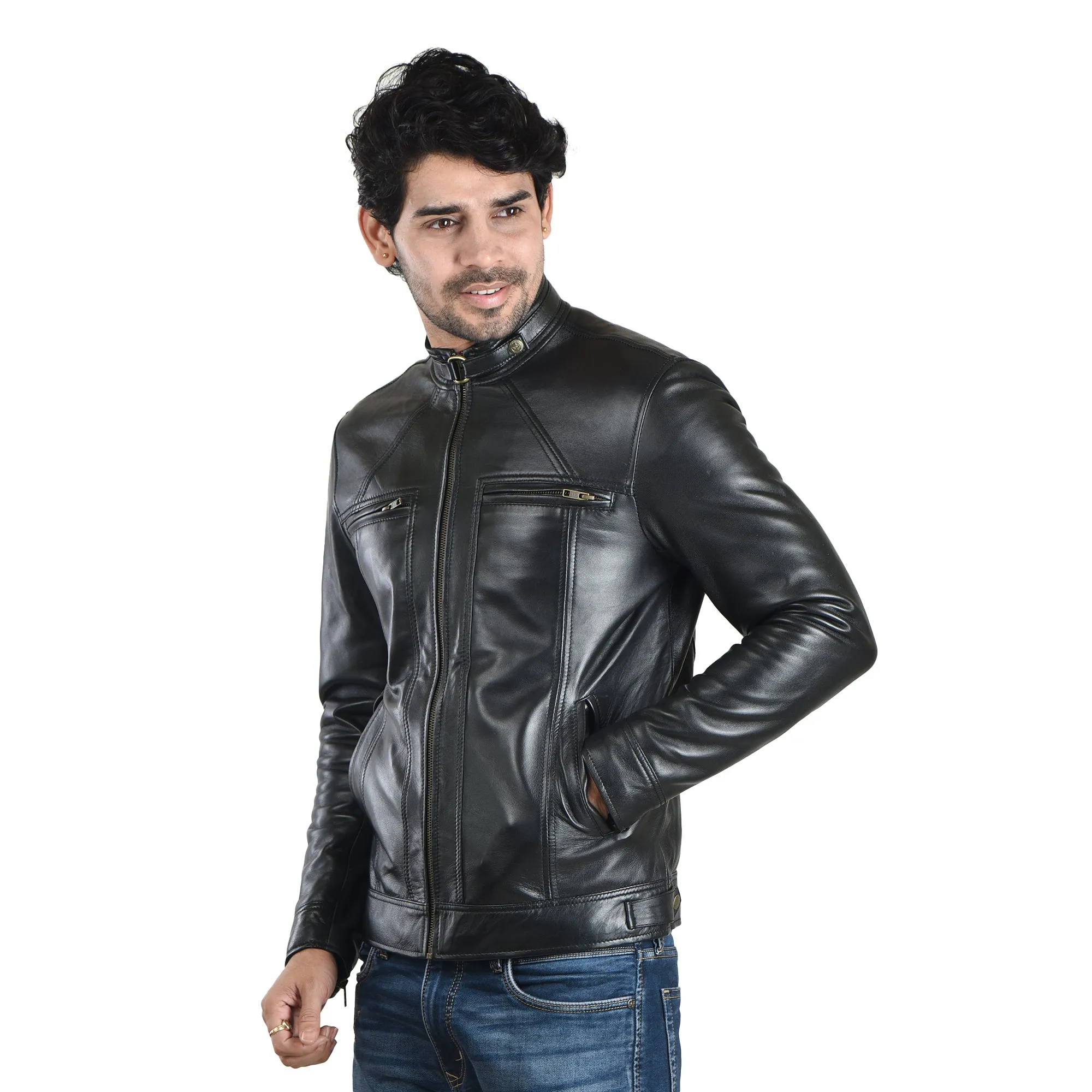 MENS LEATHER JACKET 41012 (BLACK)