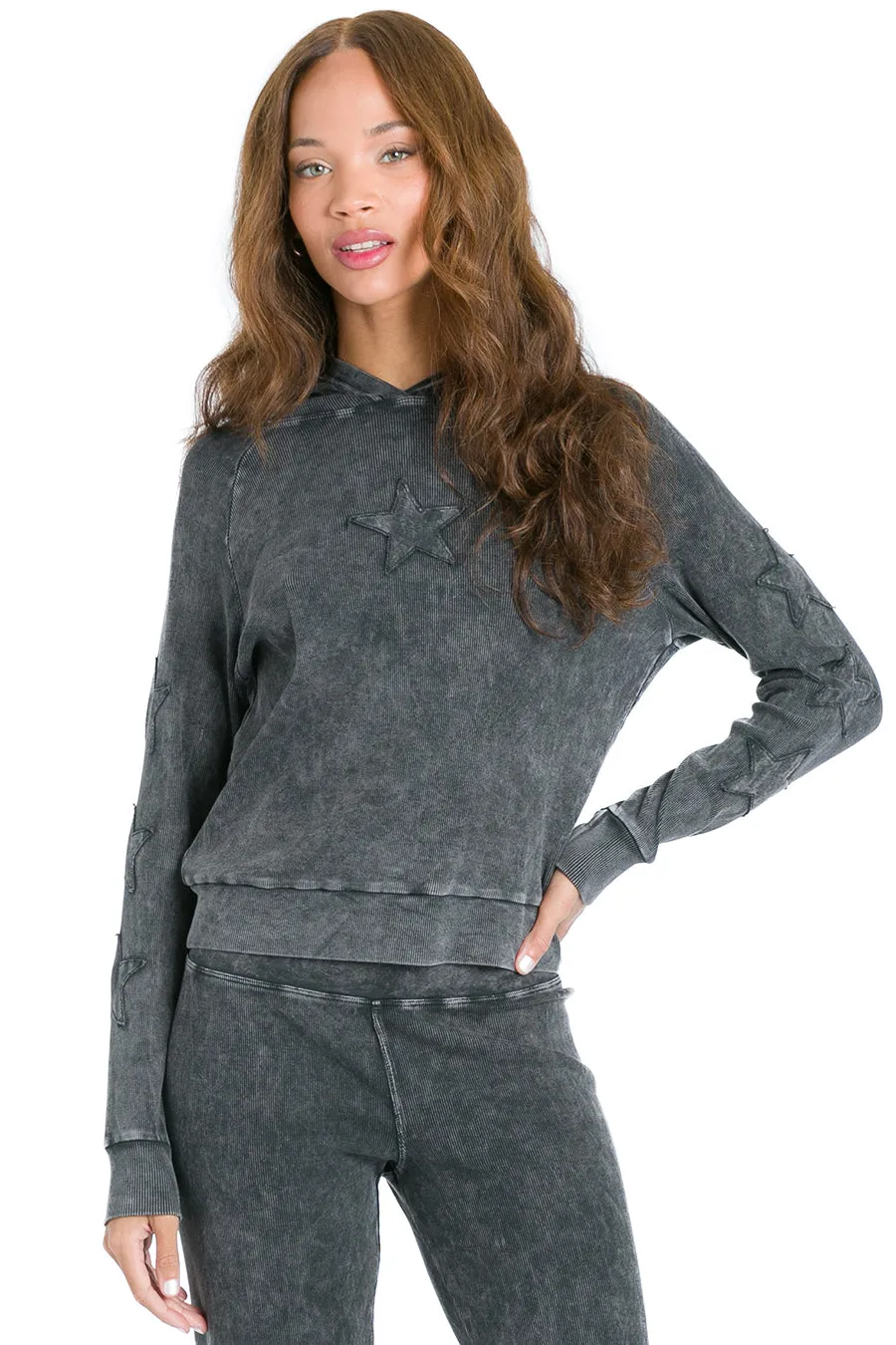 Raw Edge Star Pullover Hoodie