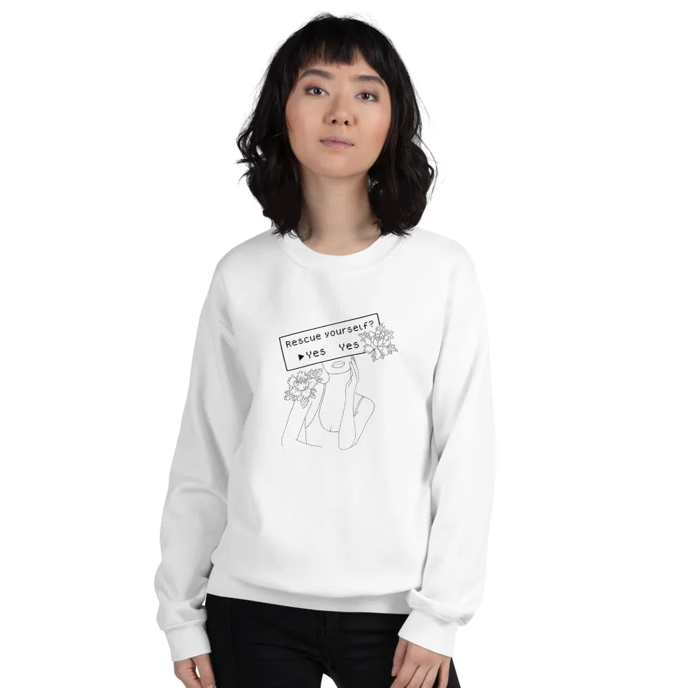 Rescue Yourself? | Unisex Sweatshirt | Feminist Gamer