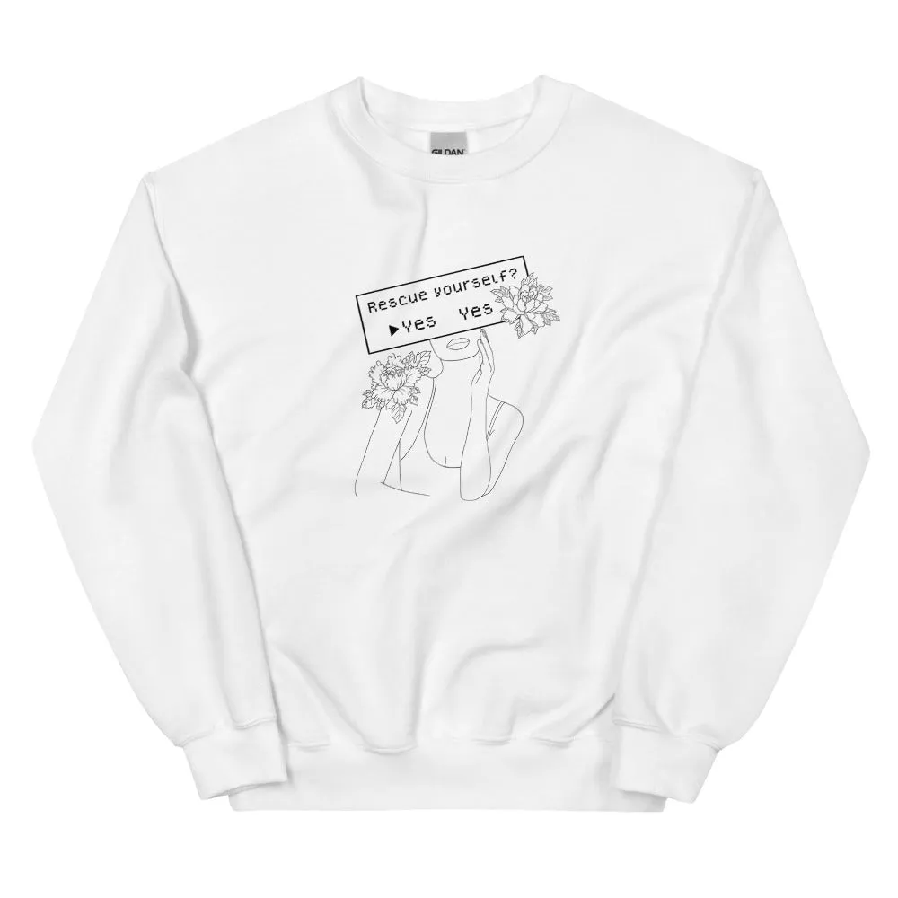 Rescue Yourself? | Unisex Sweatshirt | Feminist Gamer