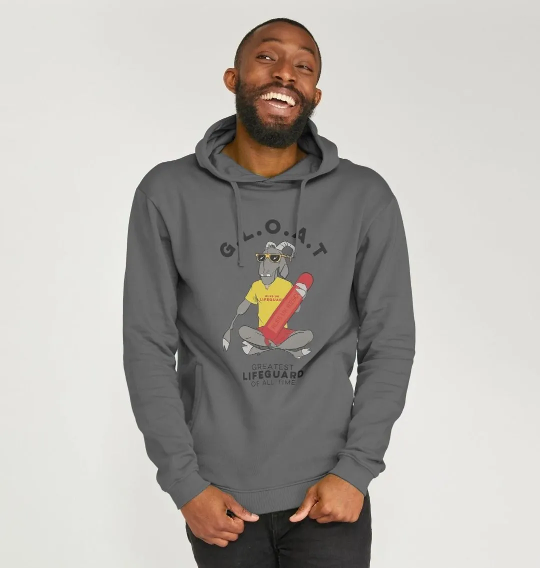 RLSS UK | G.L.O.A.T Design Men's Hoodie | 100% Organic Cotton Hooded Sweatshirt