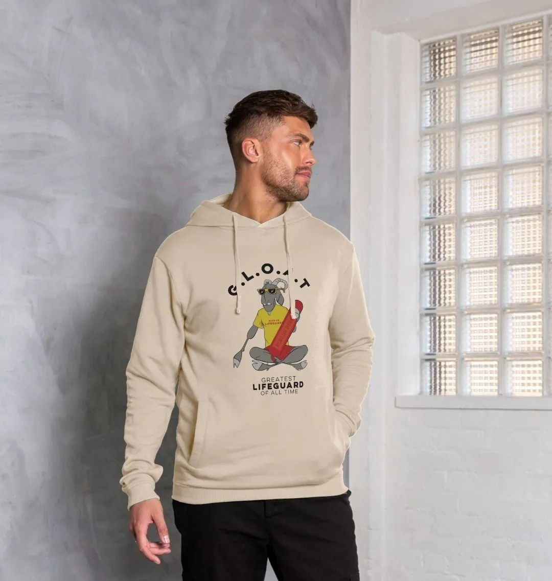 RLSS UK | G.L.O.A.T Design Men's Hoodie | 100% Organic Cotton Hooded Sweatshirt