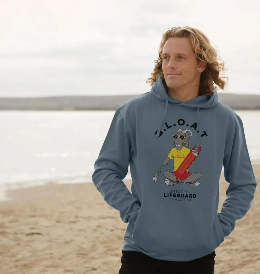 RLSS UK | G.L.O.A.T Design Men's Hoodie | 100% Organic Cotton Hooded Sweatshirt