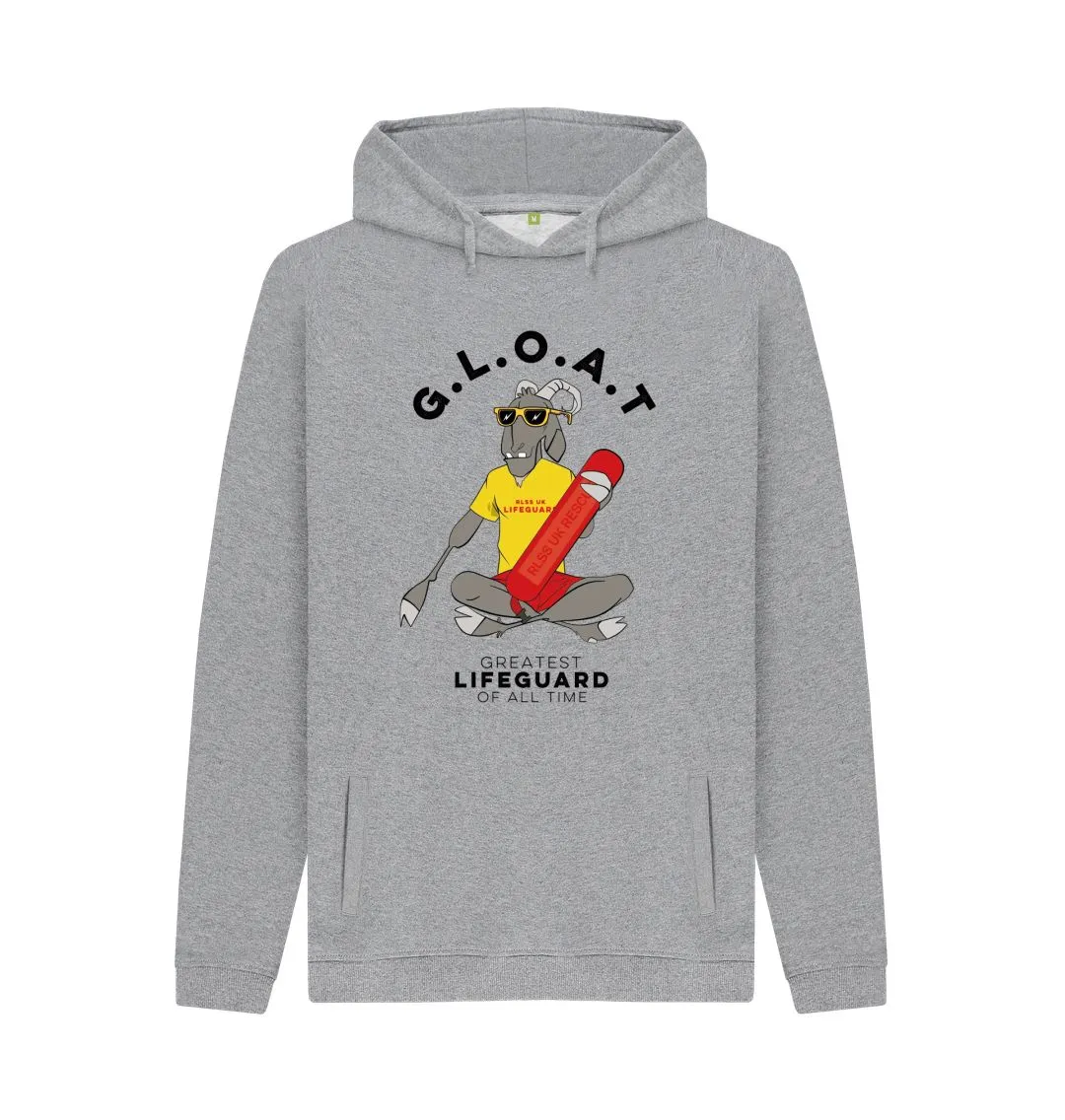 RLSS UK | G.L.O.A.T Design Men's Hoodie | 100% Organic Cotton Hooded Sweatshirt