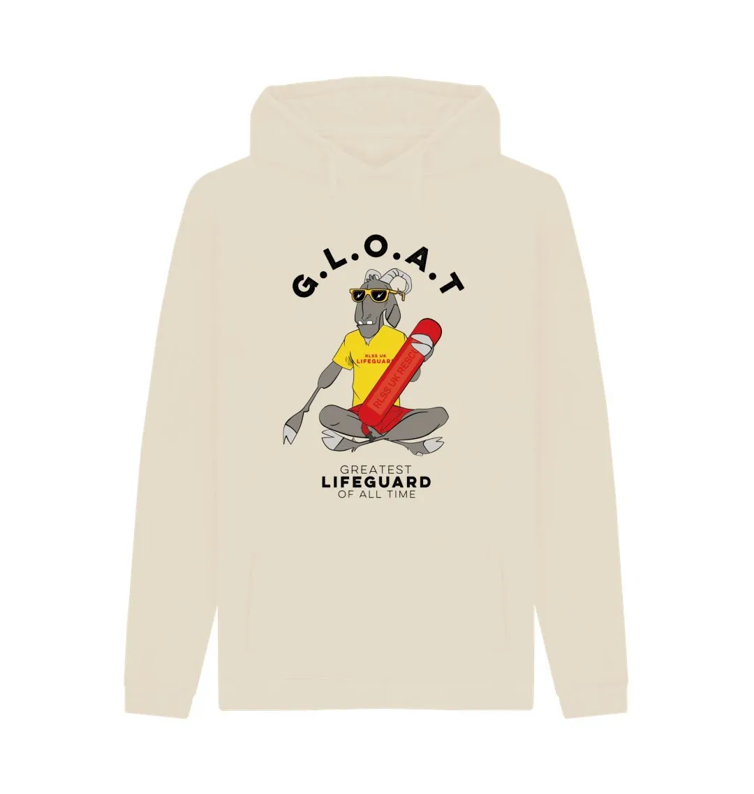 RLSS UK | G.L.O.A.T Design Men's Hoodie | 100% Organic Cotton Hooded Sweatshirt