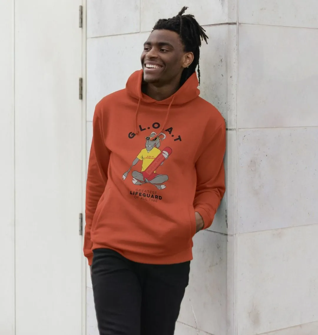 RLSS UK | G.L.O.A.T Design Men's Hoodie | 100% Organic Cotton Hooded Sweatshirt