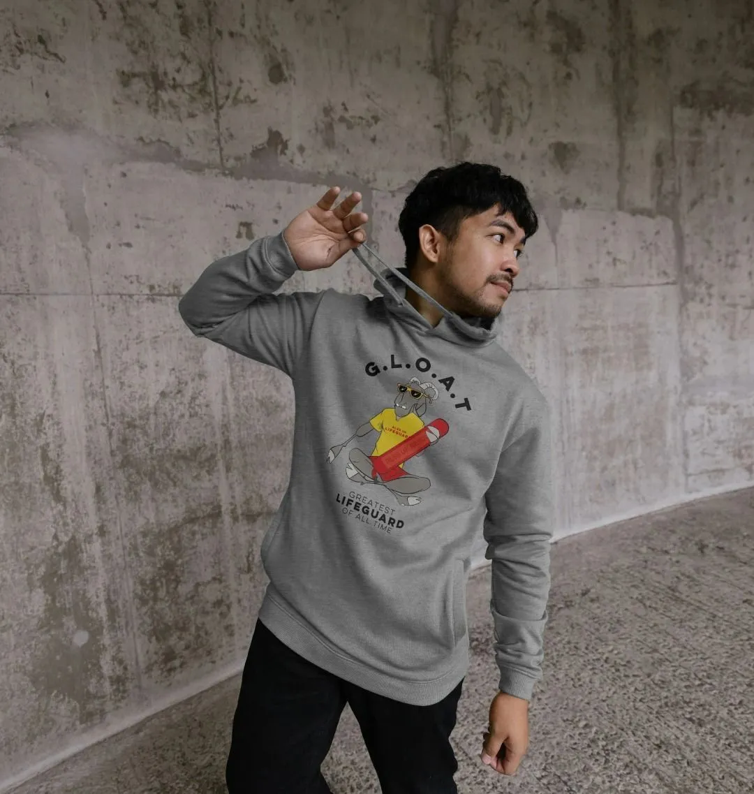 RLSS UK | G.L.O.A.T Design Men's Hoodie | 100% Organic Cotton Hooded Sweatshirt
