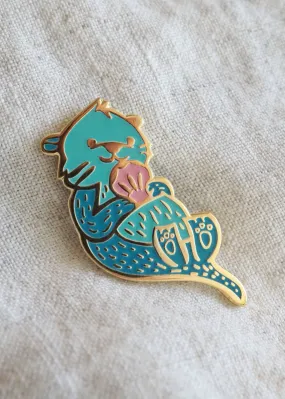 Sea Otter - Minty Green - Glow-in-the-dark - Lapel Pin