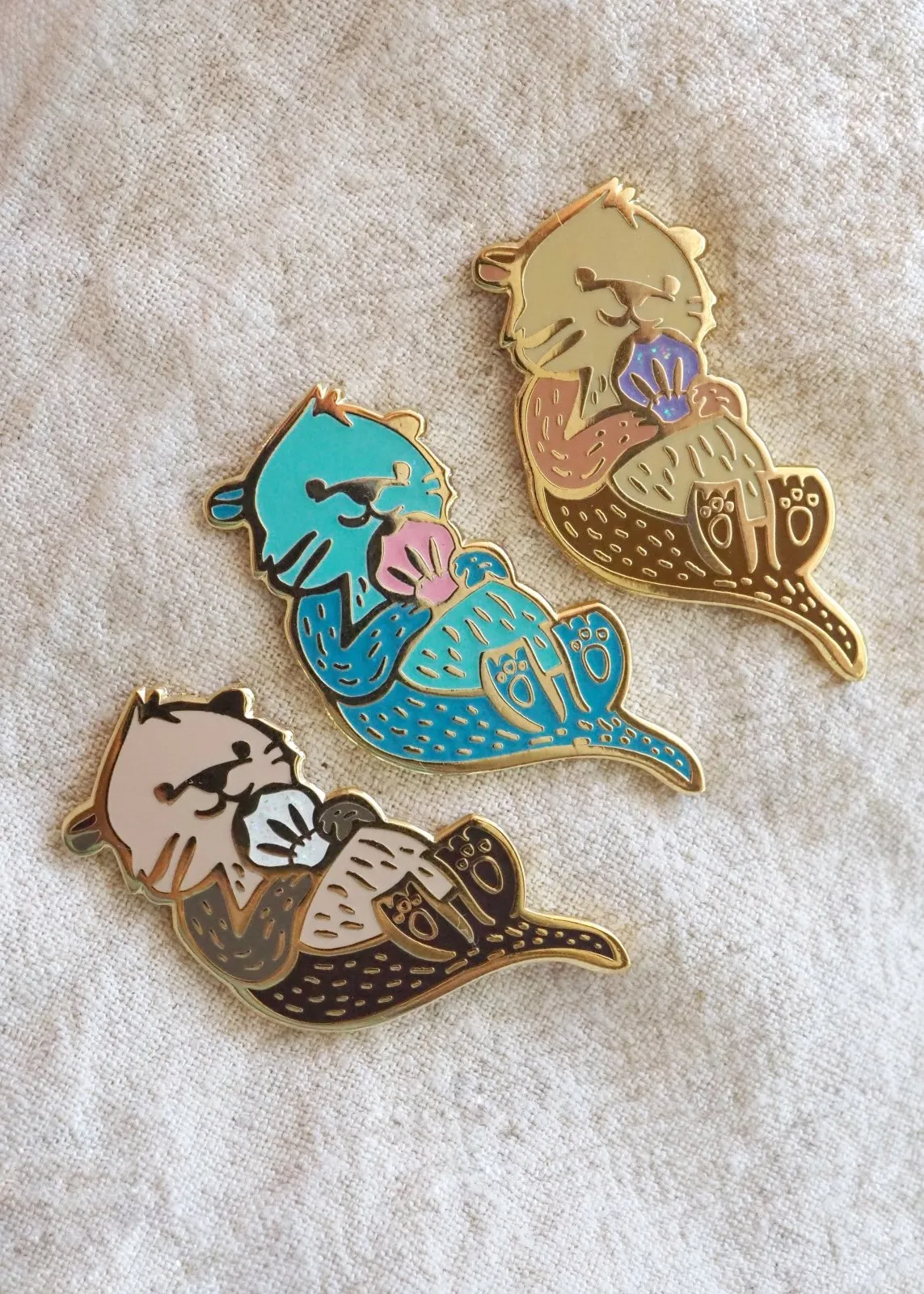 Sea Otter - Minty Green - Glow-in-the-dark - Lapel Pin